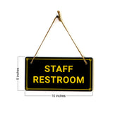 Staff Restroom 5x10 Hanging Plus Wall or Door Sign | Office Décor