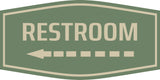Fancy Plus Restroom (Left Arrow) Wall or Door Sign | Business and Workplace Bathroom Signage