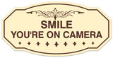 Signs ByLITA Victorian Smile You're On Camera Wall or Door Sign - Laser-Engraved Lettering | Durable ABS Plastic | Vibrant Colors | Powerful Foam Tape