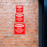 Square Plus Notice Please Shut Off Engines While Making Delivery Wall or Door Sign | Health & Safety Warehouse Business Signage