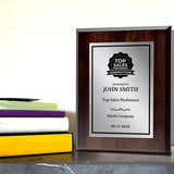 Top Sales Performer Competition Customizable Award Plaque | Easel Mount Option | Achievement and Recognition Personalizable Plaques