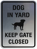 Signs ByLITA Portrait Round Dog in yard keep gate closed Sign - Laser-Engraved Lettering | Durable ABS Plastic | Vibrant Colors | Powerful Foam Tape