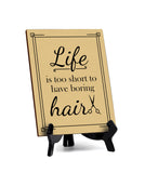 Hairdressers and Stylists 6 x 8" Table Signs | Easy Installation | Front Desk Decorative Hair Style Signs