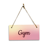 Gym 5x10 Hanging Plus Wall or Door Sign | Rustic Twine | Range of Vibrant Decor Styles | Room Signs For Home and Business