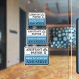 Classic Framed Plus Assistant Pastor – Here To Support and Serve Door or Wall Sign | Church and Place of Worship Signs
