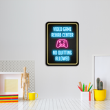 Portrait Round Plus Video Game Rehab Center: No Quitting Allowed Wall or Door Sign | Easy Installation | Gaming | Home Decor