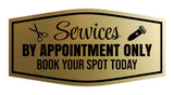 Signs ByLITA Fancy Services by Appointment Only. Book Your Spot Today Easy Installation | Durable Construction | Barbers | Grooming and Styling | Hair Wall or Door Sign