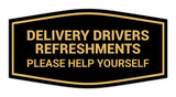 Signs ByLITA Fancy Delivery Drivers Refreshments Please Help Yourself Wall or Door Sign