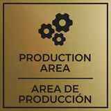 Signs ByLITA Square Production Area Door or Wall Sign | Spanish Bilingual Warehouse and Factory Sign