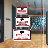 Classic Framed Plus Caution Sharp Objects Handle with Care Door or Wall Sign | Workplace Health and Safety Warning Signage
