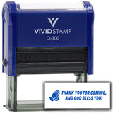 Vivid Stamp Thank you for coming, and God bless you! Self-Inking Rubber Stamps
