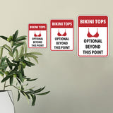 Portrait Round Plus Bikini Tops Optional Beyond This Point Wall or Door Sign | Funny Naughty Decor