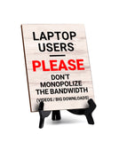 Remote Working Rules Sign|Café or Restaurant Co-Working Etiquette Table Sign with Acrylic Stand (6x8“)