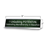 Every Student, Every Story, Every Success Silver Frame Desk Sign (2x8") | Classroom Special Needs Support