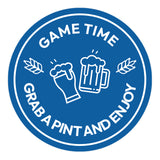 Signs ByLITA Circle Game Time: Grab a Pint and Enjoy ABS Plastic | Laser Engraved | Easy Installation | Elegant Design Wall or Door Sign