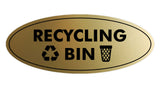 Signs ByLITA Oval Recycling bin Sign - Laser-Engraved Lettering | Durable ABS Plastic | Vibrant Colors | Powerful Foam Tape