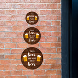 Circle Plus Two Beer Or Not Two Beer Door or Wall Sign | Funny Home Decor