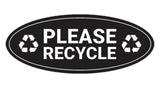 Signs ByLITA Oval Please recycle Sign - Laser-Engraved Lettering | Durable ABS Plastic | Vibrant Colors | Powerful Foam Tape