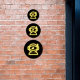 Circle Plus Astronaut Neon Graphic Style Wall or Door Sign | Live Streamer Gaming Themed Decoration