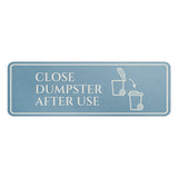 Standard Plus Close Dumpster After Use Wall or Door Sign | Workplace Hygiene Signage