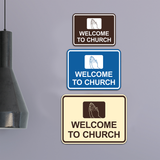 Classic Framed Welcome To Church Praying Hands Wall or Door Sign