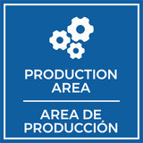 Signs ByLITA Square Production Area Door or Wall Sign | Spanish Bilingual Warehouse and Factory Sign