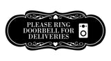 Signs ByLITA Designer Please Ring Doorbell for Deliveries Wall or Door Sign