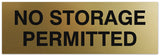 Signs ByLITA Basic No Storage Permitted Sign - Laser-Engraved Lettering | Durable ABS Plastic | Vibrant Colors | Powerful Foam Tape