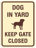 Signs ByLITA Portrait Round Dog in yard keep gate closed Sign - Laser-Engraved Lettering | Durable ABS Plastic | Vibrant Colors | Powerful Foam Tape