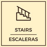 Signs ByLITA Square Stairs Wall or Door Sign | Spanish Bilingual Business and Office Signs