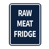 Signs ByLITA Portrait Round Raw Meat Fridge Door or Wall Sign Durable ABS Plastic | Laser Engraved | Easy Installation | Kitchen | Hygiene