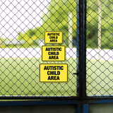 Classic Framed Plus Autistic Child Area Wall or Door Sign | Children Safety Sign