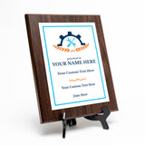 Engineering and Mechanics Theme Customizable Award Plaque | Recognition of Achievement and Service Personalizable Plaques
