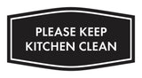 Signs ByLITA Fancy Please Keep Kitchen Clean Sign - Kitchen Signs | Durable Material | Cleaning Reminder | Easy Installation Wall or Door Sign