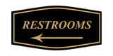 Fancy Restrooms Left Arrow Wall or Door Sign