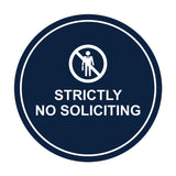 Circle Strictly No Soliciting Wall or Door Sign
