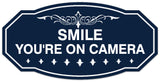 Signs ByLITA Victorian Smile You're On Camera Wall or Door Sign - Laser-Engraved Lettering | Durable ABS Plastic | Vibrant Colors | Powerful Foam Tape