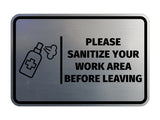 Signs ByLITA Classic Framed Please Sanitize Your Work Area Before Leaving Door or Wall Sign Easy Installation | Health And Safety | Building And Hospitality Signs