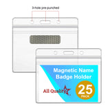 ID Badge with Magnet Backing - 25, 50, 100 Pack | Professional Name Badge Holders with Clear Images & Secure Magnetic Fastening
