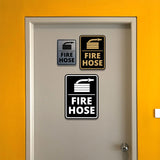 Signs ByLITA Portrait Round Fire Hose Door or Wall Sign Easy Installation | Health And Safety | Building And Danger Signs