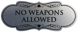 Signs ByLITA Designer No Weapons Allowed Sign - Easy Installation | Durable Wall or Door Sign