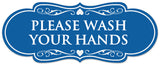 Signs ByLITA Designer Please Wash Your Hands Sign - Easy Installation | Durable Wall or Door Sign