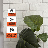 Square Plus No Food or Drinks Wall or Door Sign | Workplace Health and Hygiene