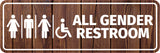 Standard Plus All Gender Restroom Wall or Door Sign Easy Installation | Business & Public Bathroom Signs