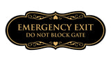 Signs ByLITA Designer Emergency Exit Do Not Block Gate Wall or Door Sign