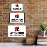 Classic Framed Plus Atencion Solo mediante citas Door or Wall Sign | Spanish | Home Office Business Front Door