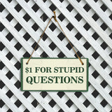 $1 For Stupid Questions 5x10 Hanging Plus Wall or Door Sign | Home & Office Decor