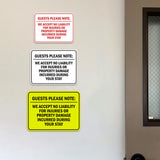 Signs ByLITA Classic Framed Guests Please Note: We accept no liability for injuries or property damage incurred during your stay Door or Wall Sign Easy Installation | Warning Health & Safety | Office & Venues
