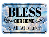 Classic Framed Plus Bless Our Home & All Who Enter Wall or Door Sign | Home Decor