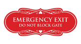 Signs ByLITA Designer Emergency Exit Do Not Block Gate Wall or Door Sign